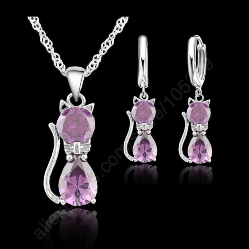 Sterling silver set necklace and earrings
